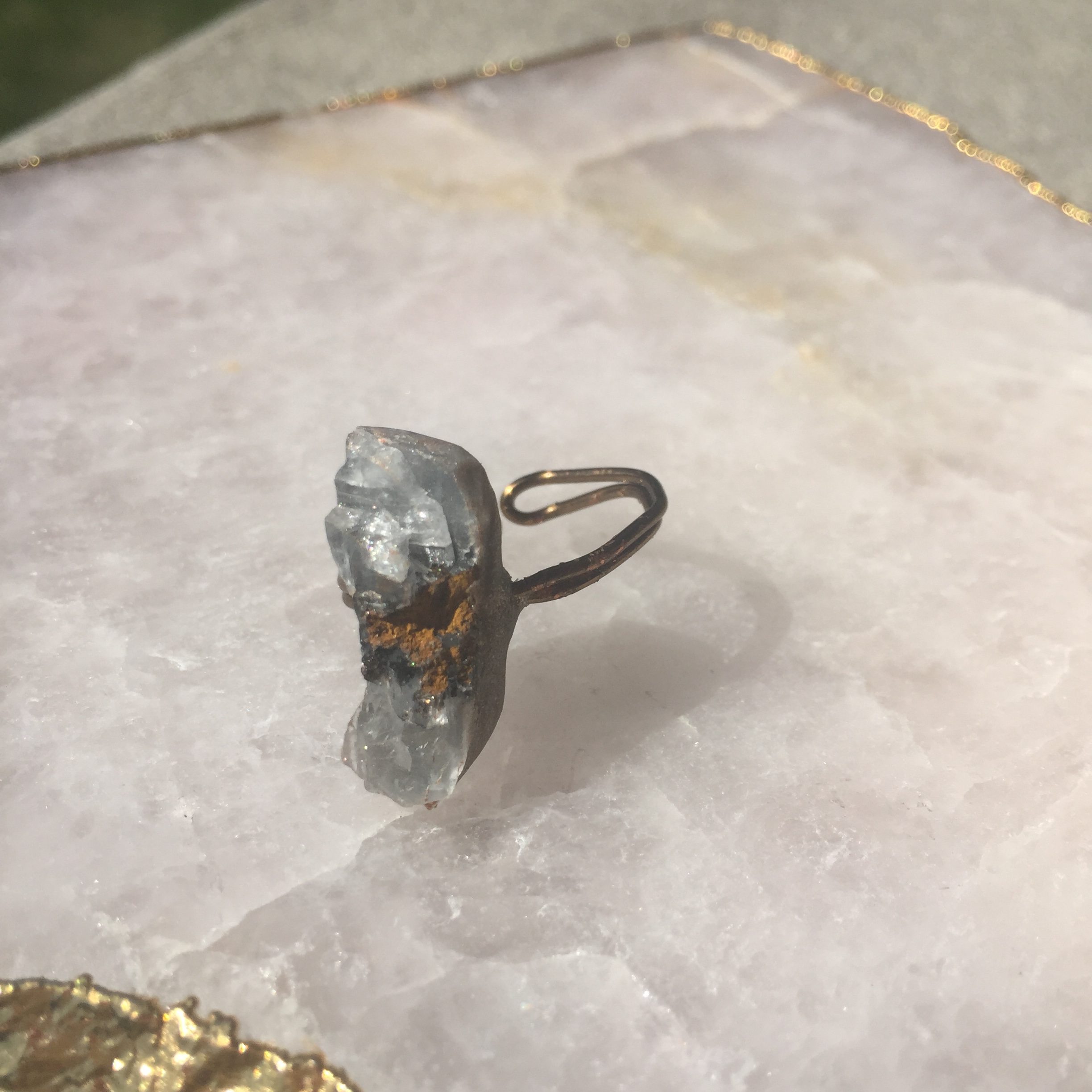 Blue Barite Morocco | Ring | Inner Vision | Inter-Dimensional Travel | Friendship - Image 5