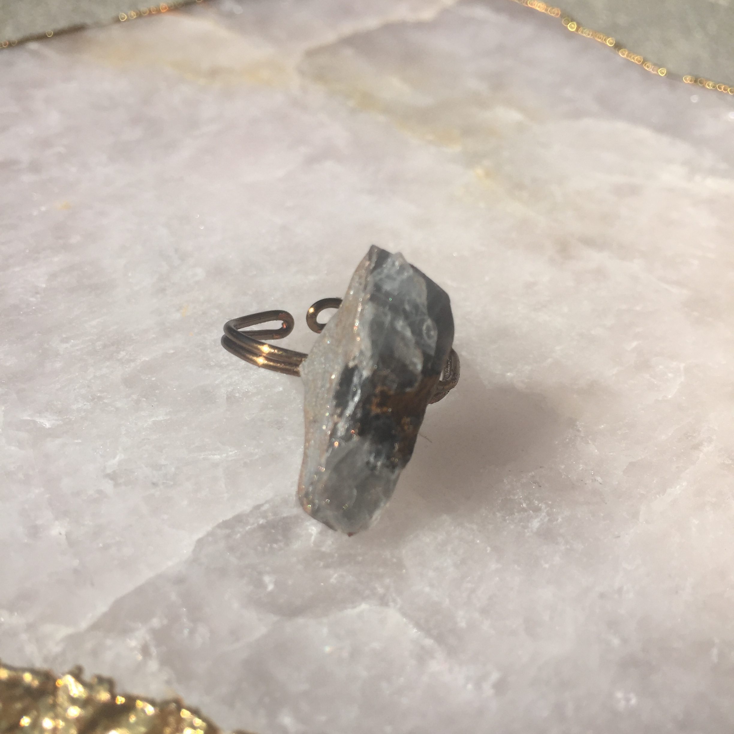 Blue Barite Morocco | Ring | Inner Vision | Inter-Dimensional Travel | Friendship - Image 2