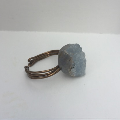 Blue Barite Morocco | Ring | Inner Vision | Inter-Dimensional Travel | Friendship - Image 3