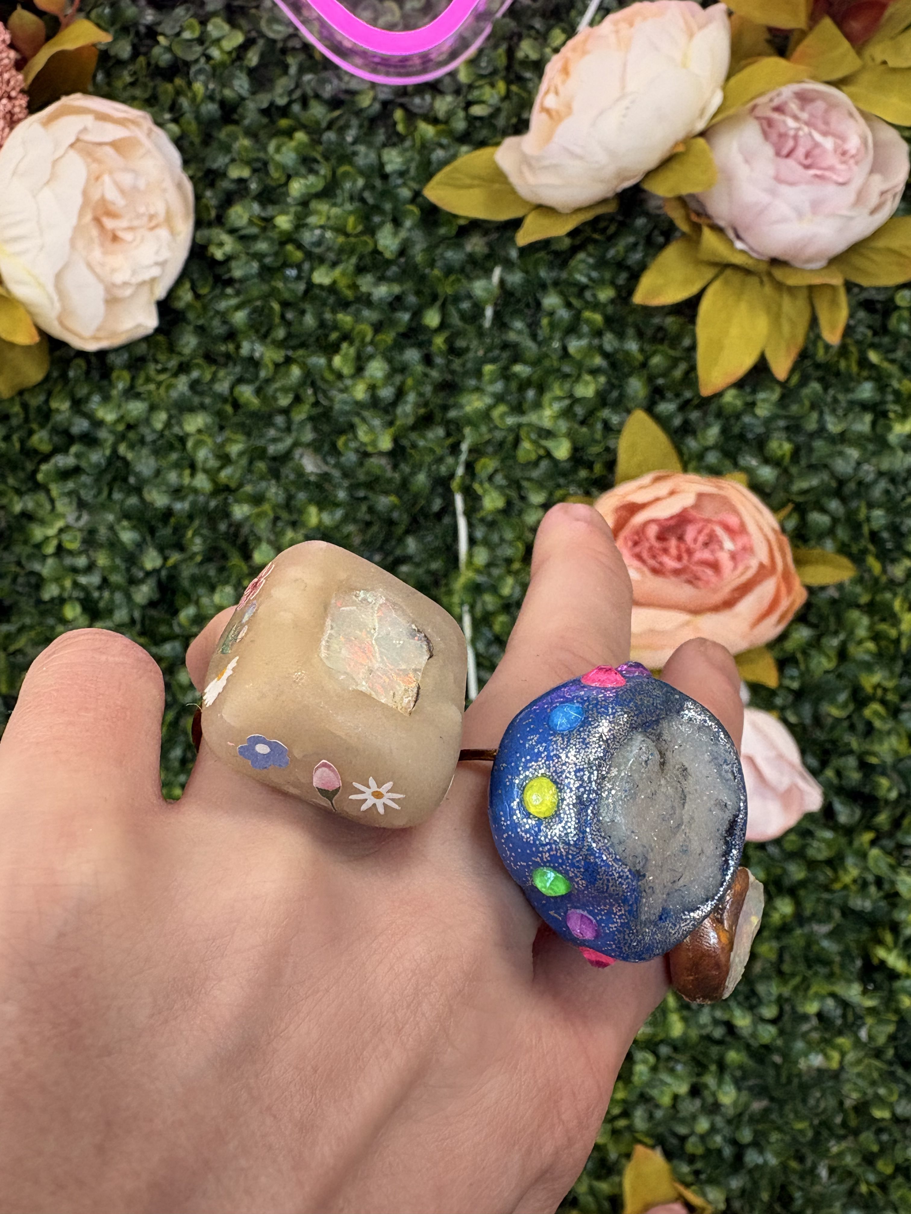Amethyst Cluster Blue | Ring | Emotional Balance | Spirituality | Awakening Intuition - Image 6