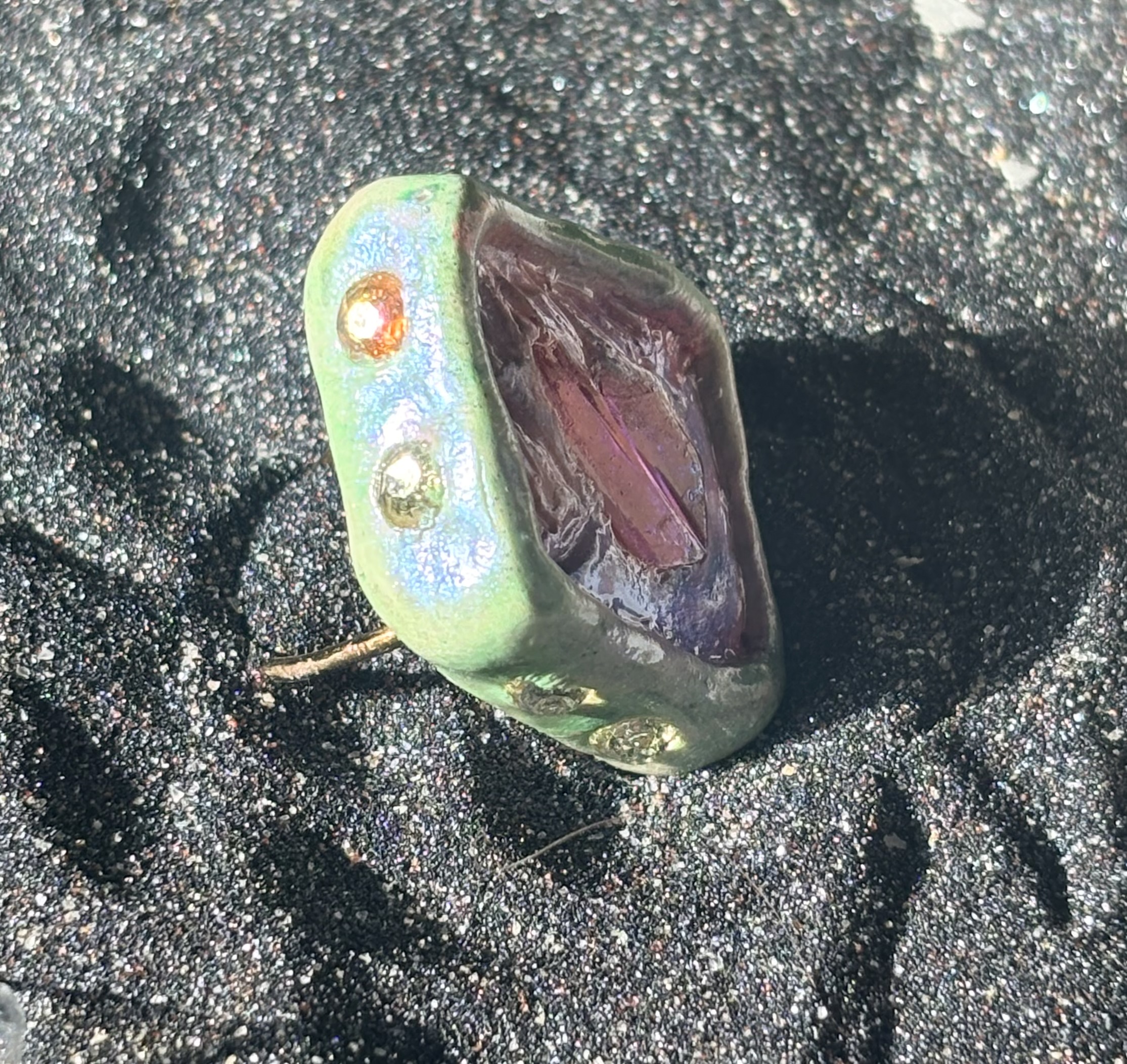 Aura Quartz | Ring | Spiritual Growth | Communication | Cleansing - Image 10